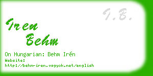 iren behm business card